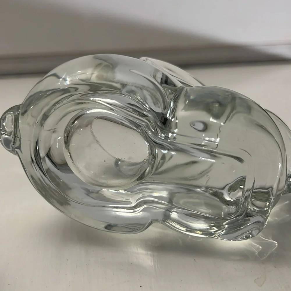 Indiana Glass Heavy Bunny Rabbit Crystal Votive Candleholders